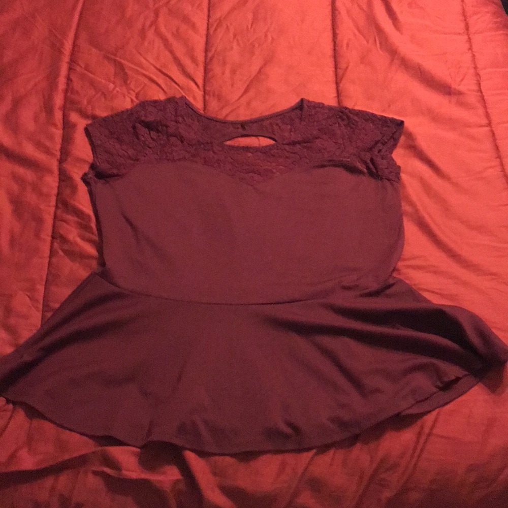 Ambiance Apparel lady’s burgundy top